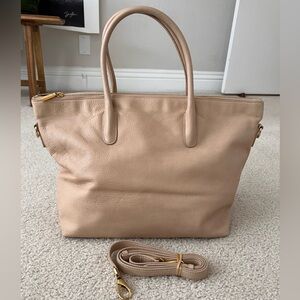 Cuyana Tan Leather Tote Bag